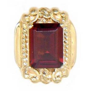 B1784 14K SLIDE WITH OCTAGON GARNET 